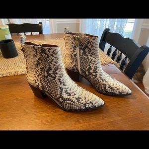 Franco Sarto snakeskin booties